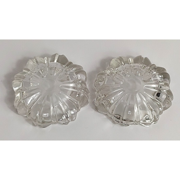 2 Vintage Mid Century Modern Clear Glass Ashtray 3" Diameter - Picture 4 of 5